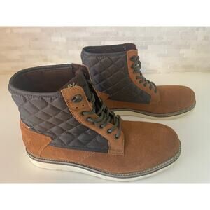 Stacy Adams Mens 9.5 Mastermind Chukka Boot Tan Suede Leather/Brown  Quilted